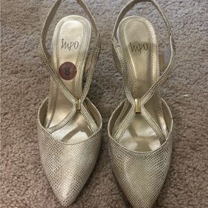 IMPO Gold Women's Slingback Heels